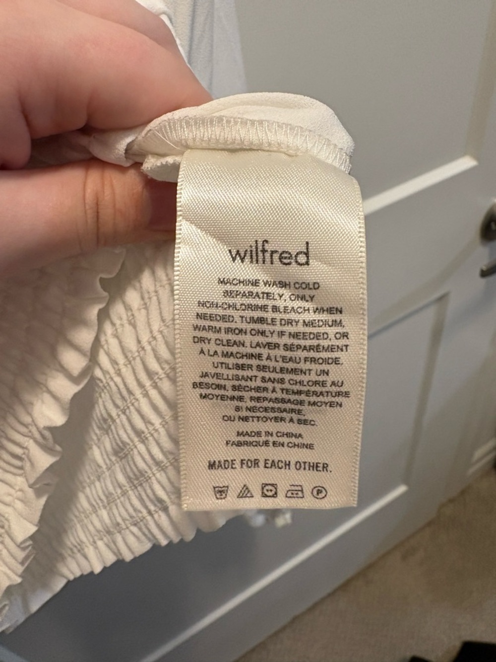 Aritzia Wilfred white wrap top - Picture 7 of 8